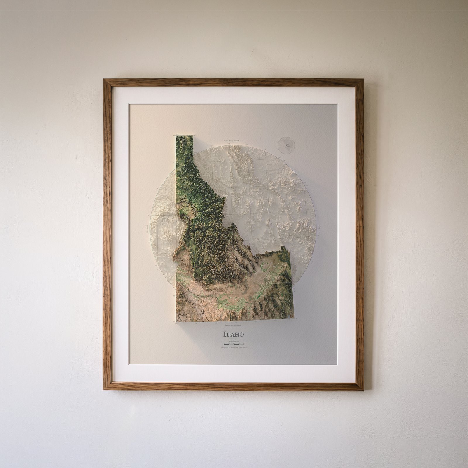 Idaho in Natural Colour, framed print