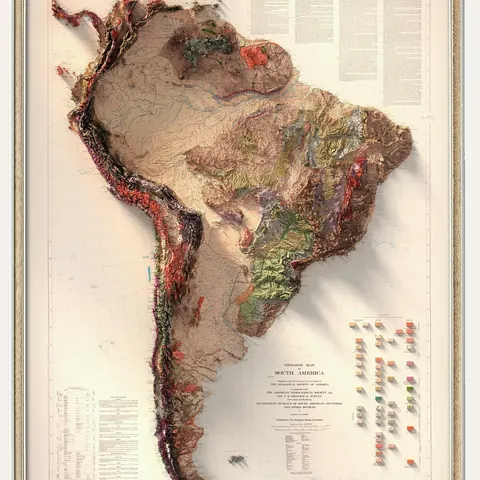 South America Geology Map, 1950