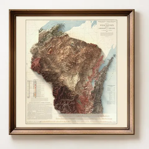 Wisconsin Geological Map, 1911