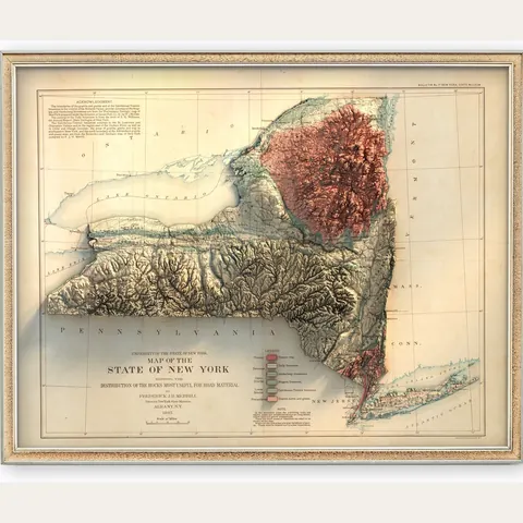 New York State Topographic Map, 1897