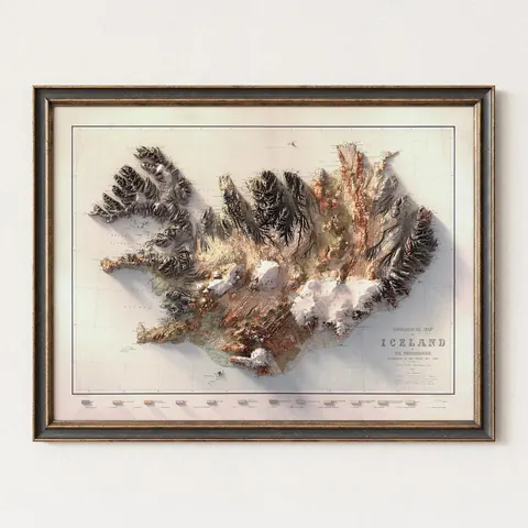 Iceland Topographic Map, 1901