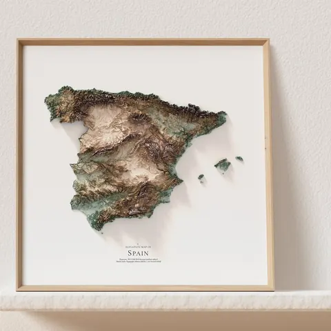 Spain Elevation Map