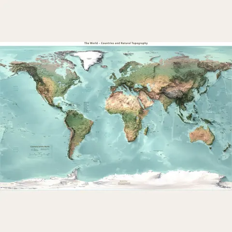 The World Map, Political and Topographic