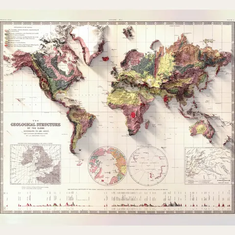 Geological Map of the World, 1855