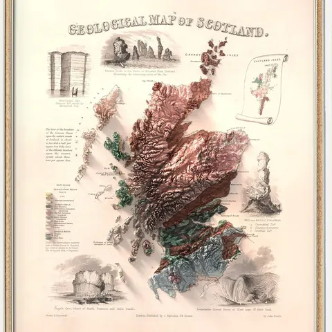 Scotland Map, 1850s