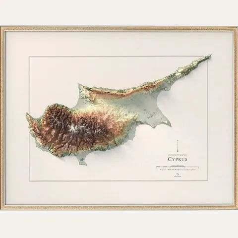 Cyprus Topographic Map
