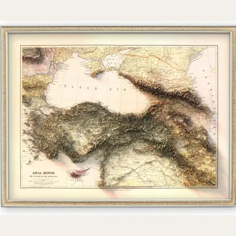 Asia Minor Topographic Map