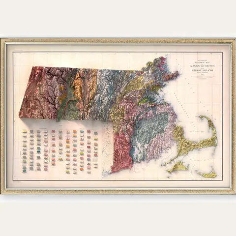 Massachusetts & Rhode Island Geological Map