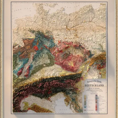 Geological Map of Germany, 1869
