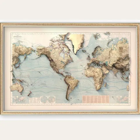 Berghaus World Map, Restored