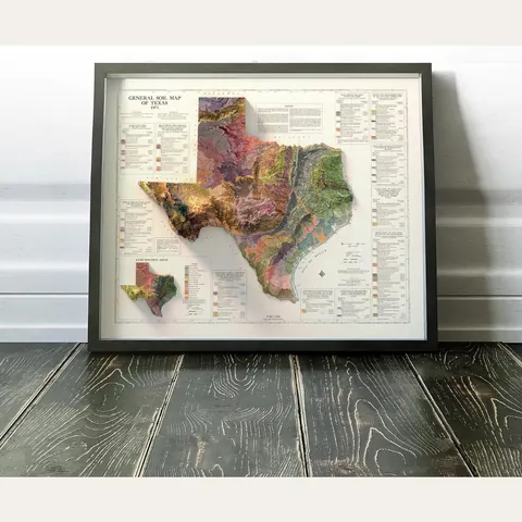 Texas Soil Map, 1973, Vintage