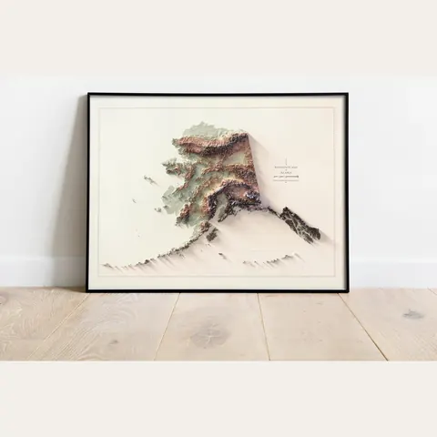 Alaska Topographic Map, Green Tint II