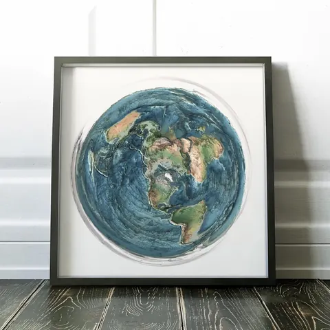 North Pole Centered World Map