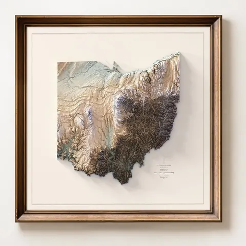 Ohio Shaded Relief Map