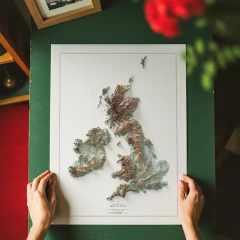 British Isles Elevation Map