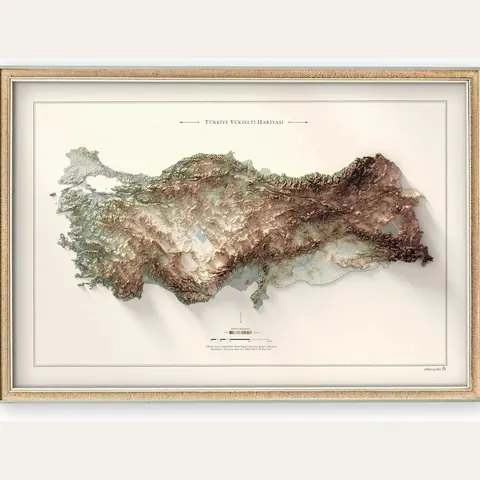 Türkiye Map, Green Tint